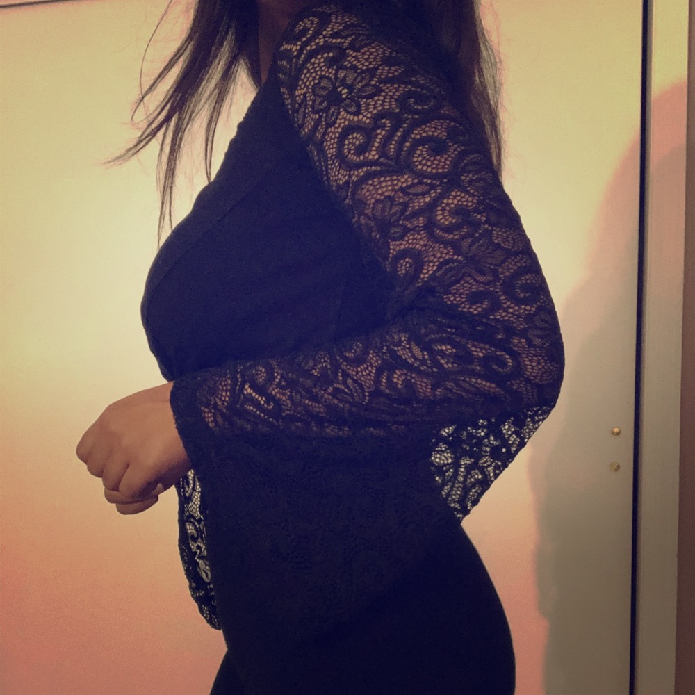 Charlotte Russe Black Lace Crop Top